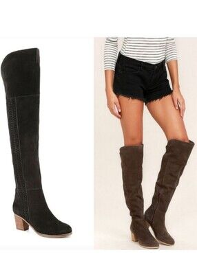New MATISSE Over the Knee Suede Boots Black 7M Worn 1x!